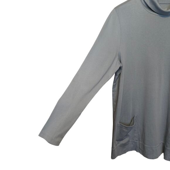 J. Jill 100% Pima Cotton Turtleneck Longline Tunic Top Womens XL Dusty Blue - Picture 6 of 9